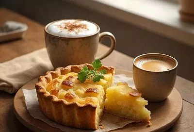 Пирог с картофелем и луком на творожном тесте. Рецепт даже записывать не надо: «пачка, пачка, 2 стакана»