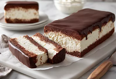 Нежное шоколадно-молочное пирожное «Молочный ломтик» – тает во рту, готовится без муки и всего за час