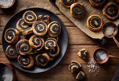 Маковое печенье из слоёного теста