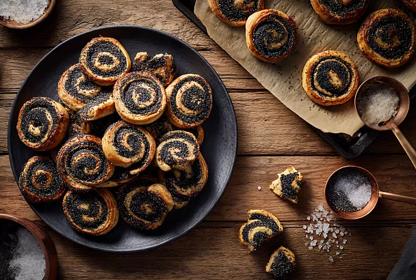 Маковое печенье из слоёного теста