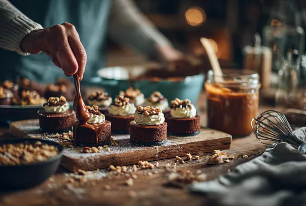 Мини-кейки «Сникерс» за полчаса: нежный десерт, который растает во рту