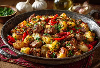 Оджахури на сковороде: грузинский ужин за 20 минут, от которого все в восторге