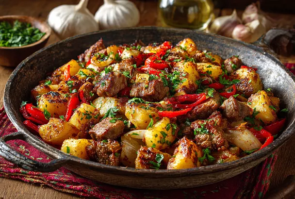 Оджахури на сковороде: грузинский ужин за 20 минут, от которого все в восторге