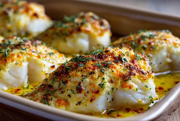 Рыба под сырно-икорной шапочкой: сочная, ароматная и готовится за 30 минут