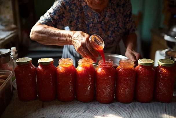 «Огонёк» без варки: яркий томатно-чесночный соус на зиму