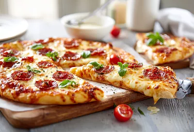 Пицца за 20 минут вместе с выпечкой: сочная, ароматная и простая в приготовлении
