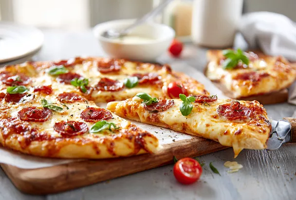 Пицца за 20 минут вместе с выпечкой: сочная, ароматная и простая в приготовлении