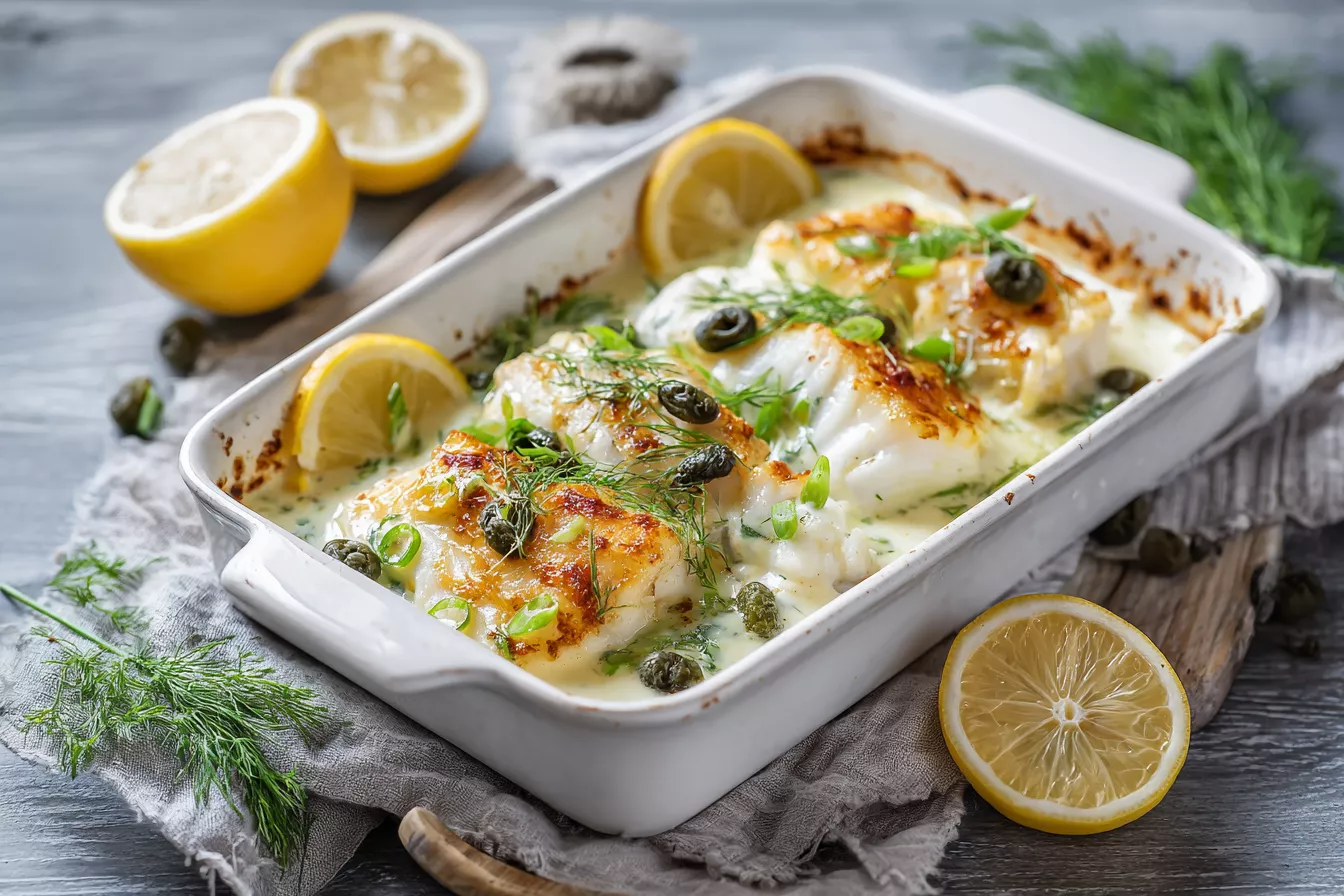 Рыбное филе под соусом Тартар в духовке — сочное, нежное и очень ароматное