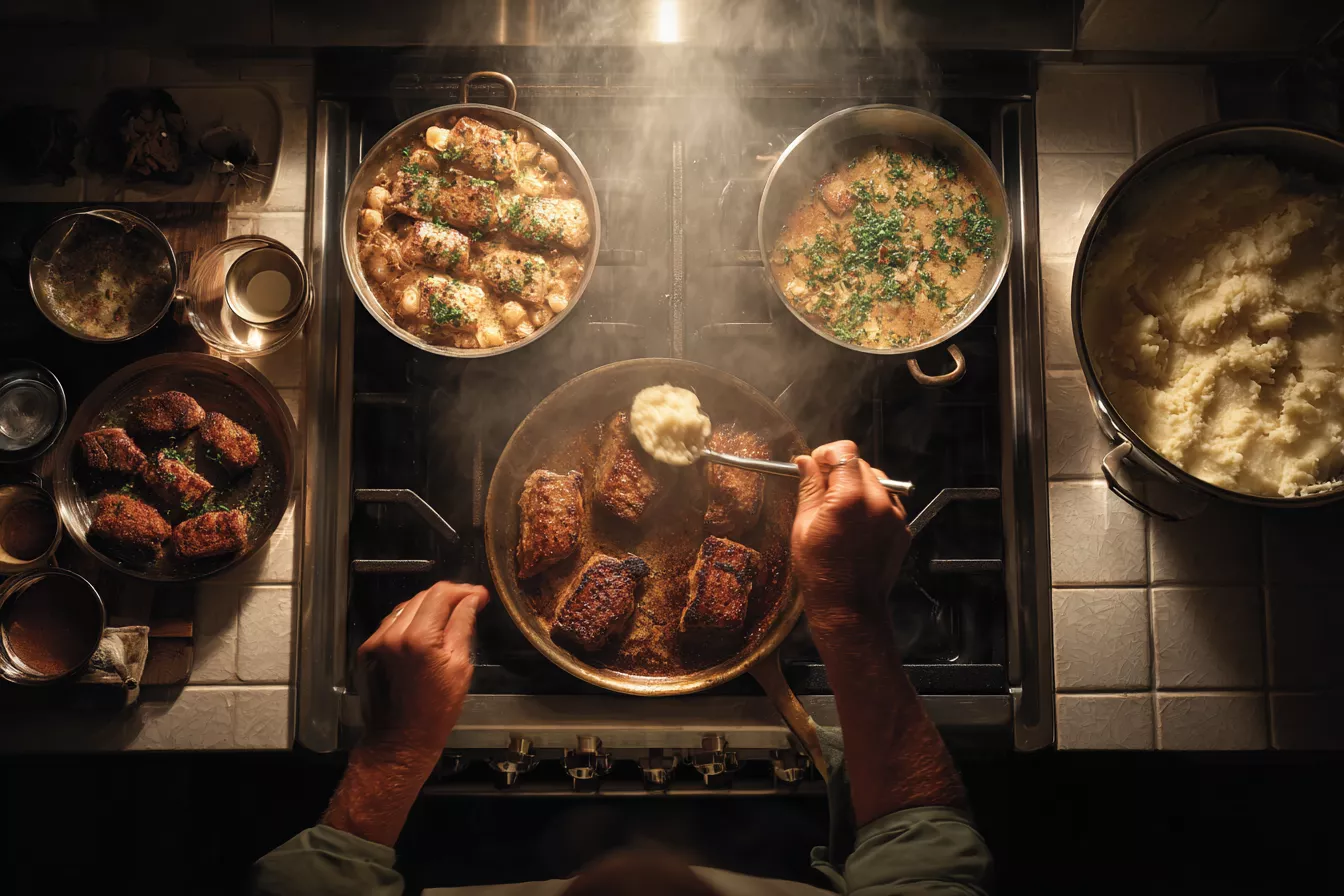 Котлеты трёх видов с правильным картофельным пюре