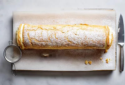 Рулет «как эклер»: заварной корж и ванильный крем