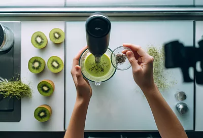 Зелёный соус из киви к птице, рыбе и гренкам