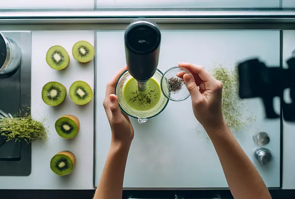 Зелёный соус из киви к птице, рыбе и гренкам