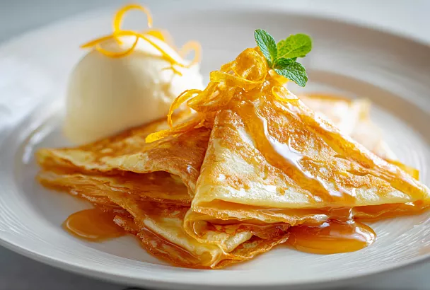 Креп Сюзетт — французские блины, нежнее первого поцелуя и вкуснее любого десерта в ресторане!