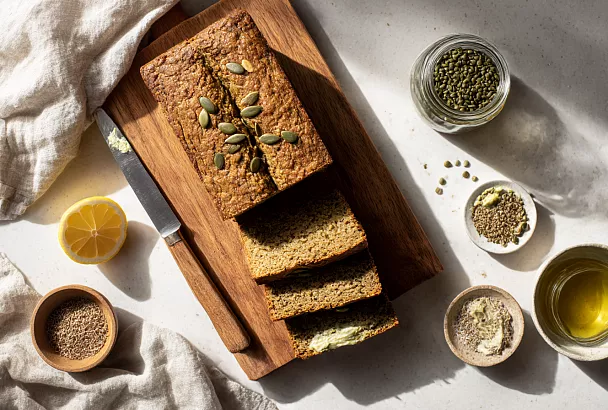 Луковый хлеб из зелёной чечевицы: плотный мякиш без пшеничной муки и с удивительным ароматом