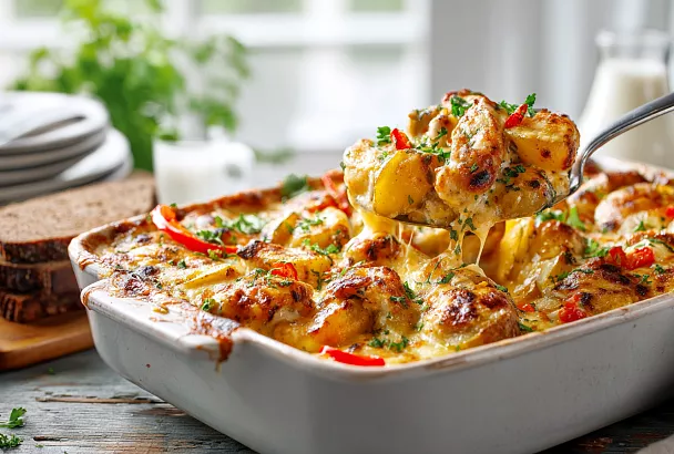 Беру картошку и курицу, запекаю в духовке: простая и очень вкусная запеканка на всю семью