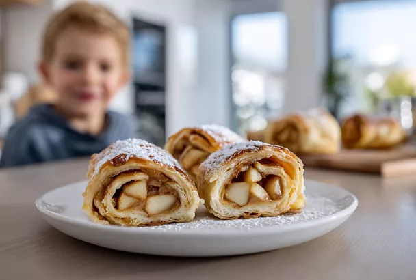 Яблочные рулеты с хрустящим тестом: тонкие, сочные и невероятно вкусные