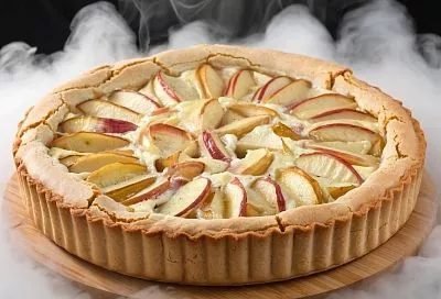 Пирог из творожного теста с яблоками с цитрусовыми нотками. Время на приготовление минимальное, а результат порадует