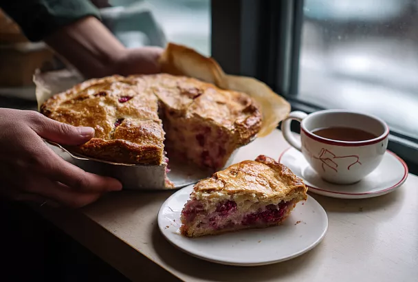 Пирог с малиной пеку за 35 минут: просто взбиваю яйца и заливаю ягоды — пахнет на весь дом и остаётся сочным