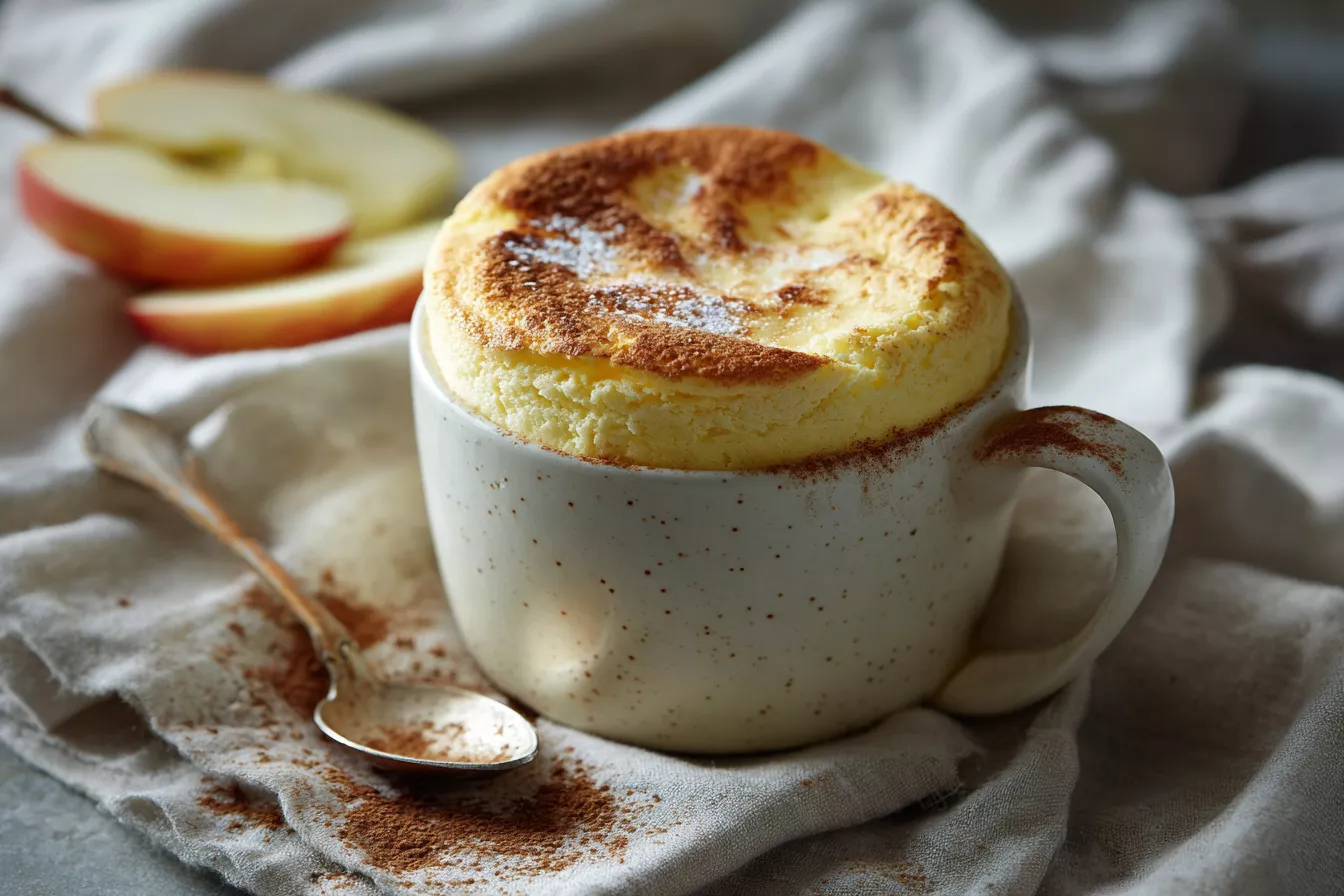 Нежный творожно-яблочный чизкейк в кружке: 4 минуты в микроволновке, без муки и без лишних калорий