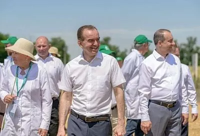 Губернатор Кубани Вениамин Кондратьев осмотрел поля Национального центра зерна имени Лукьяненко в Краснодаре