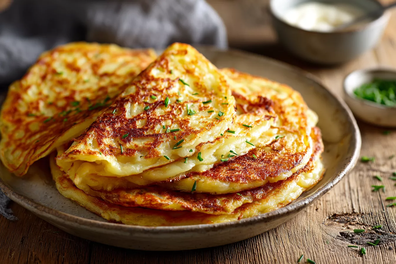 Картофельные блинчики: добавила молоко в тесто, и блины получились сливочными с хрустящей корочкой