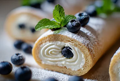 Рулет из заварного теста с творожным кремом: нежный десерт без сложной сборки