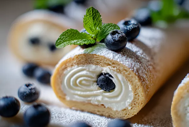 Рулет из заварного теста с творожным кремом: нежный десерт без сложной сборки