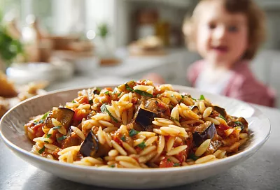 Паста орзо с баклажанами: быстрое и очень вкусное постное блюдо