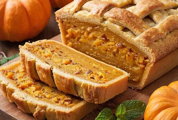 Тыквенный пирог на сковороде как торт: карамельная начинка,  но готовить его проще простого