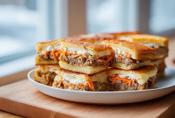 Бутерброды с печёночными оладьями и домашним майонезом: просто и бюджетно