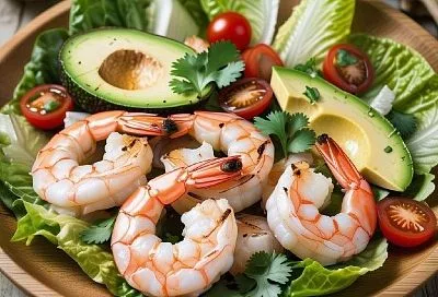 Салат с креветками и авокадо. Минимум моих усилий, максимум «вау» от гостей: трачу на приготовление 10 минут