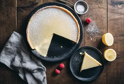 Нежнейший песочный пирог с кремом, который похож на подтаявшее мороженое