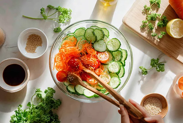 Овощной салат для похудения вместо ужина: лёгкий, вкусный и за 15 минут