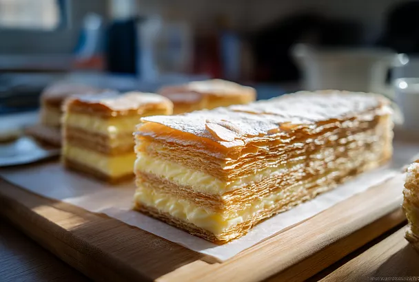 Печём хрустящий Наполеон: коржи остаются хрустящими несколько дней