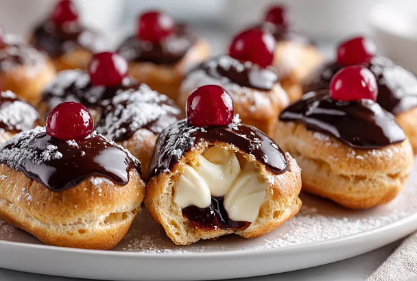 Мини-эклеры с кремом шарлотт – нежные, хрустящие, с ромовым ароматом