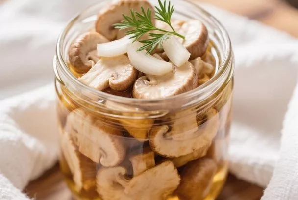Маринованные шампиньоны без уксуса, хрустящие ароматные и очень вкусные. Готовлю за 10 минут