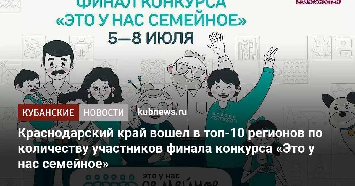 Краснодарский край вошел в топ-10 регионов по количеству участников финала конкурса «Это у нас семейное»