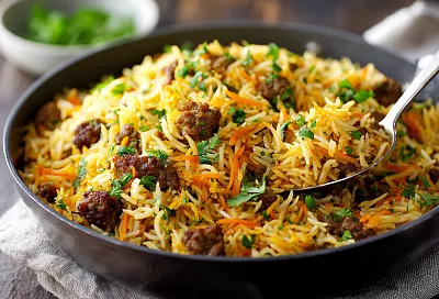 Рис с фаршем — сочнее плова, быстрее плова и вкуснее, чем в любом ресторане!