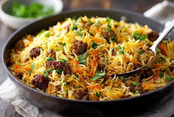 Рис с фаршем — сочнее плова, быстрее плова и вкуснее, чем в любом ресторане!