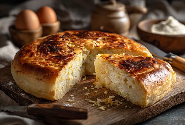 Заливной пирог на кефире, где начинка никогда не тонет: капустный, сочный и идеально пропечённый