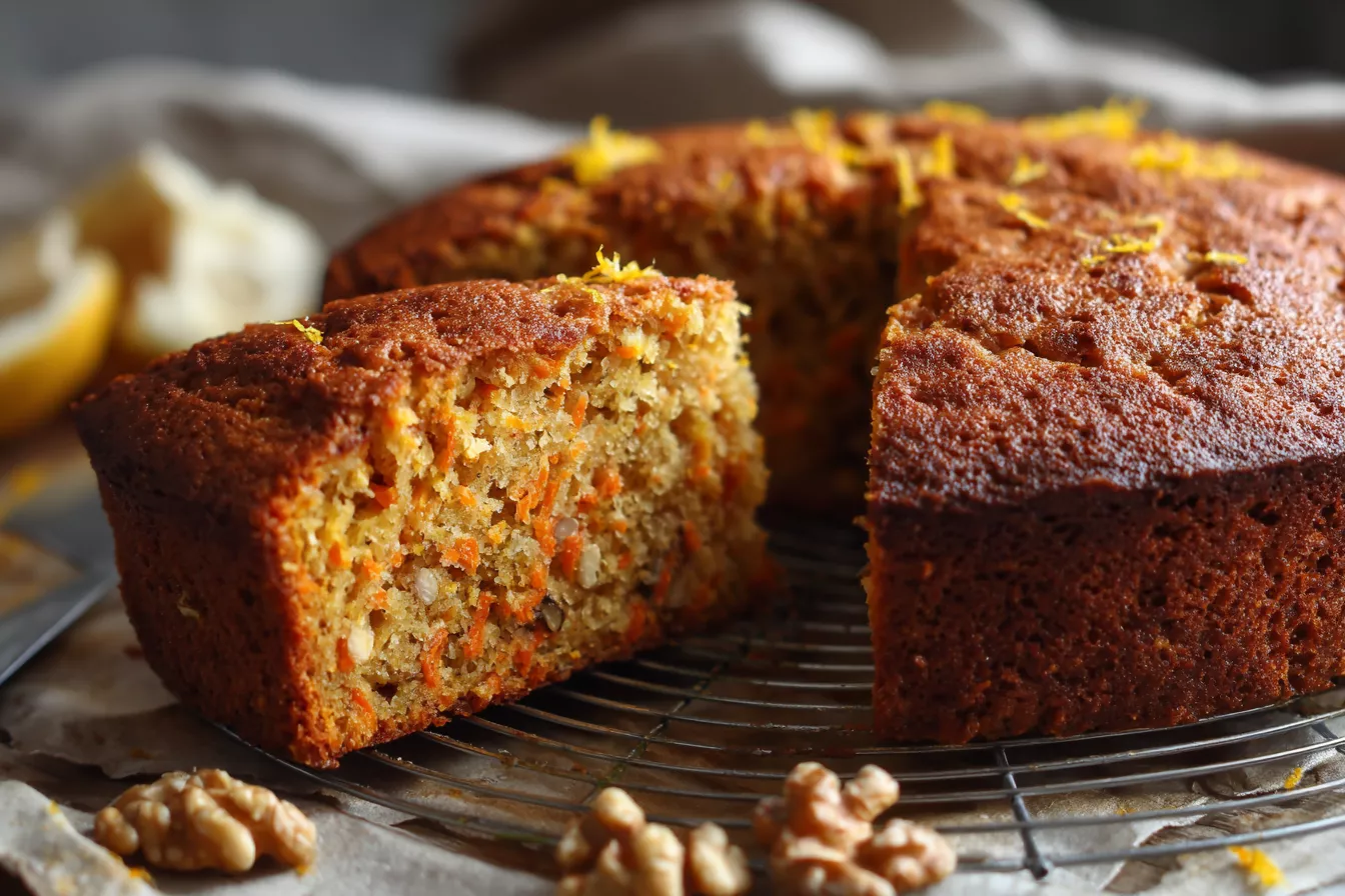 Морковный пирог по методу "одной ложки" без миксера – сочный, ароматный с орехами и лимоном, 50 минут в духовке и мягкий как пух