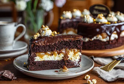 Шоколадный торт «Перфект»: насыщенный бисквит, хрустящее безе, заварной крем за 2 часа 