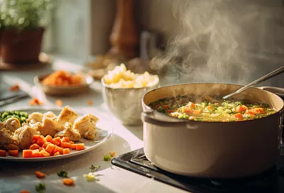 Быстрый суп с курицей и сыром за 20 минут: без бульона, но с мясом