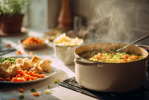 Быстрый суп с курицей и сыром за 20 минут: без бульона, но с мясом