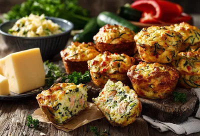Кабачковые кексы с сыром и рыбой: быстрый и полезный завтрак