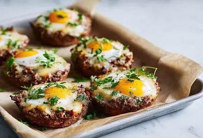 Гнёзда из фарша с яйцом и сыром: полезно, сытно и не вредит фигуре