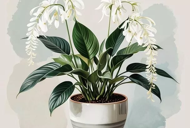 Почему желтеют листья: спатифиллума.Причина чаще всего кроется в ошибках ухода