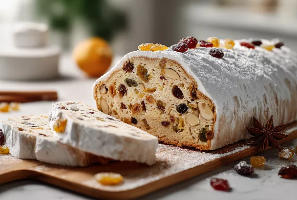 Настоящий дрезденский штоллен: пропитанный ромом, пряный и очень вкусный