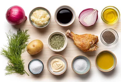 Салат «Любовные грёзы» – копчёная курочка, маринованный лук и свёкла за 15 минут