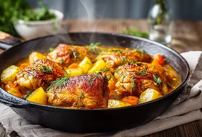 Картошка с курицей — сочно, ароматно и просто